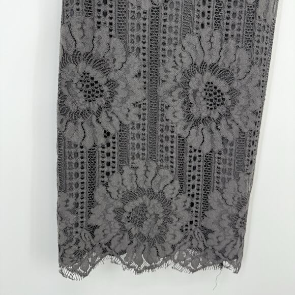 Storia Spaghetti Strap Lace Sheath Mini Dress size Small Gray New - Picture 6 of 14